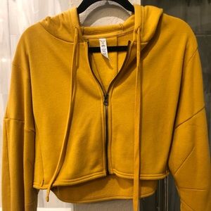 Cropped zip up hoodie
